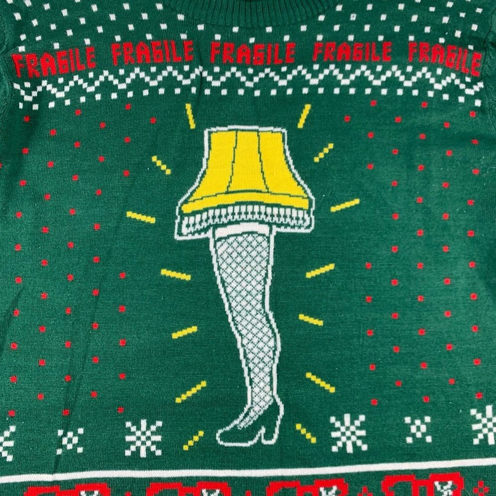A Christmas Story Fragile Leg Lamp Ugly Christmas Sweater - size XL - Picture 7 of 15